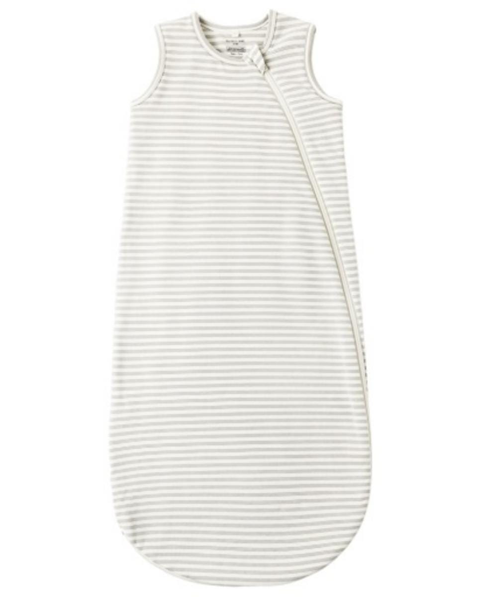 Quincy Mae Jersey Sleep Bag Sage Stripe - Sage, 0-6M