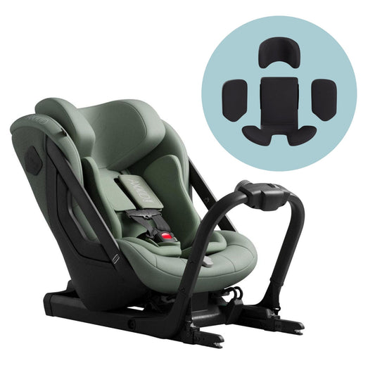 Axkid ONE 3 Extended Rear-Facing Car Seat + Infant Insert Bundle - Nordic Bloom Green - 25110442-1107489