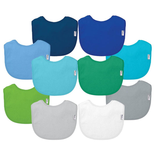 Green Sprouts Stay-Dry Everyday Bibs 10-Pack - Blue Set