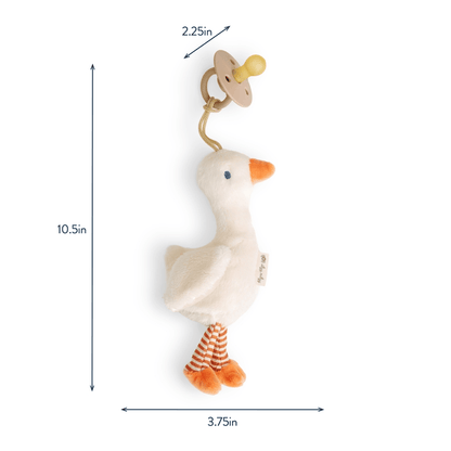 Itzy Ritzy Bitzy Pal Natural Rubber Pacifier & Plush - Goose