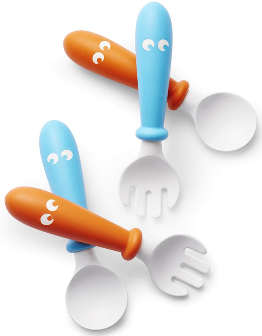 Baby Bjorn Baby Spoon & Fork Set - Orange/Turquoise - 073082US