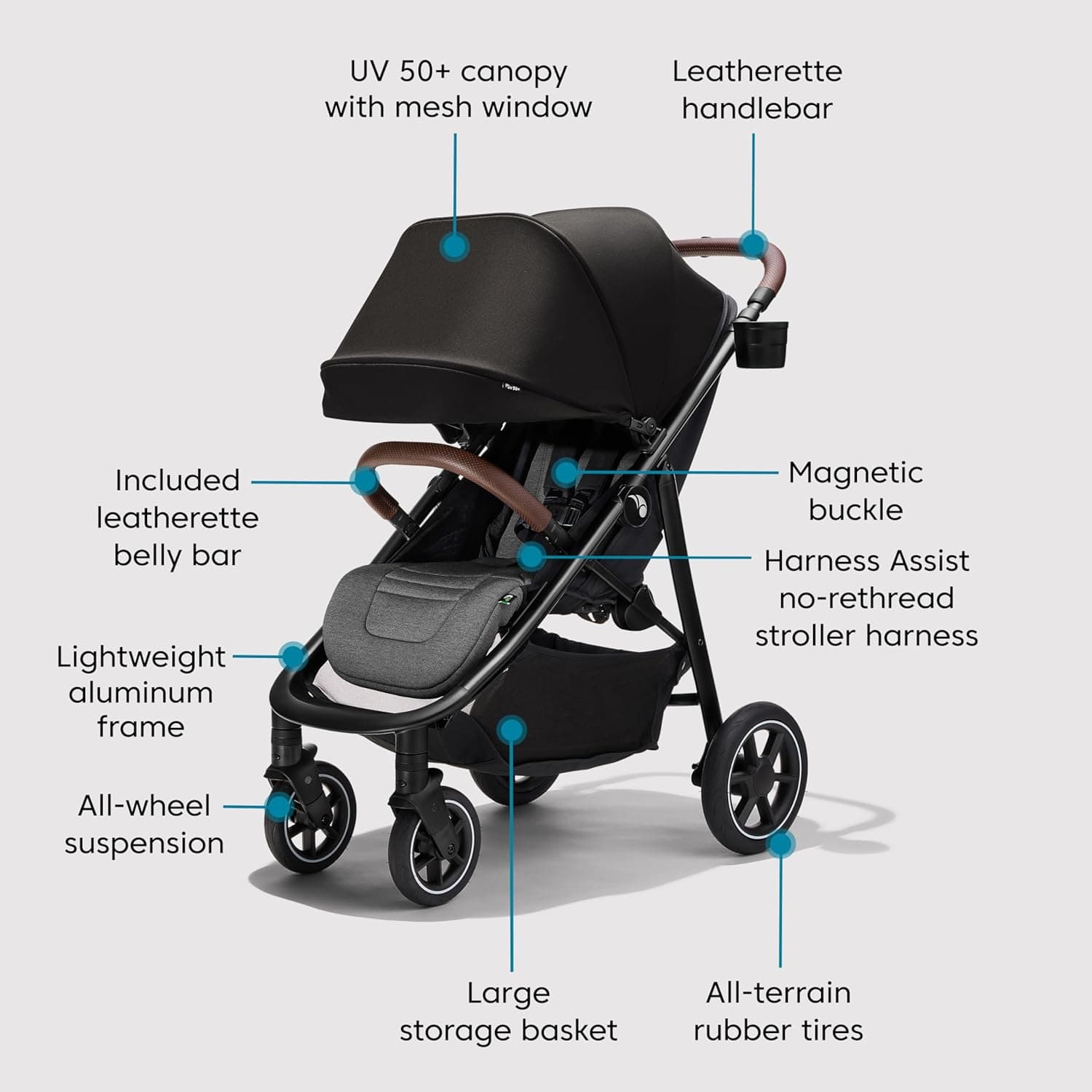 Baby Jogger City Mini Air Lightweight Stroller (Rich Black)