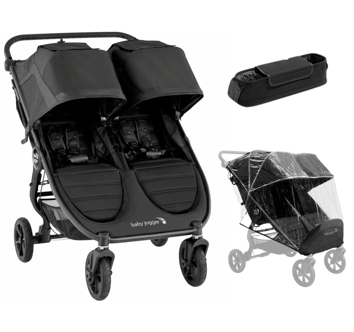Baby Jogger City Mini GT2 Side by Side Double Stroller, All-Terrain Package - Jet