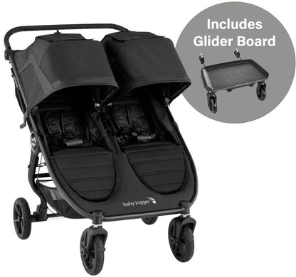 Baby Jogger City Mini GT2 Double Stroller + Glider Board Bundle