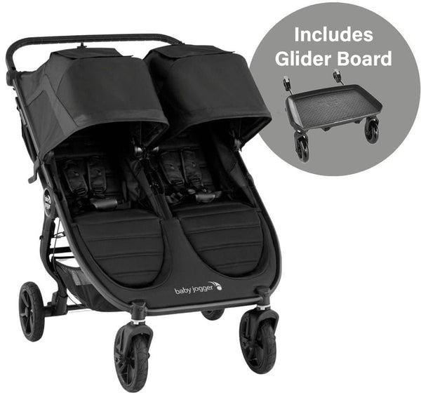 Baby Jogger City Mini GT2 Double Stroller + Glider Board Bundle