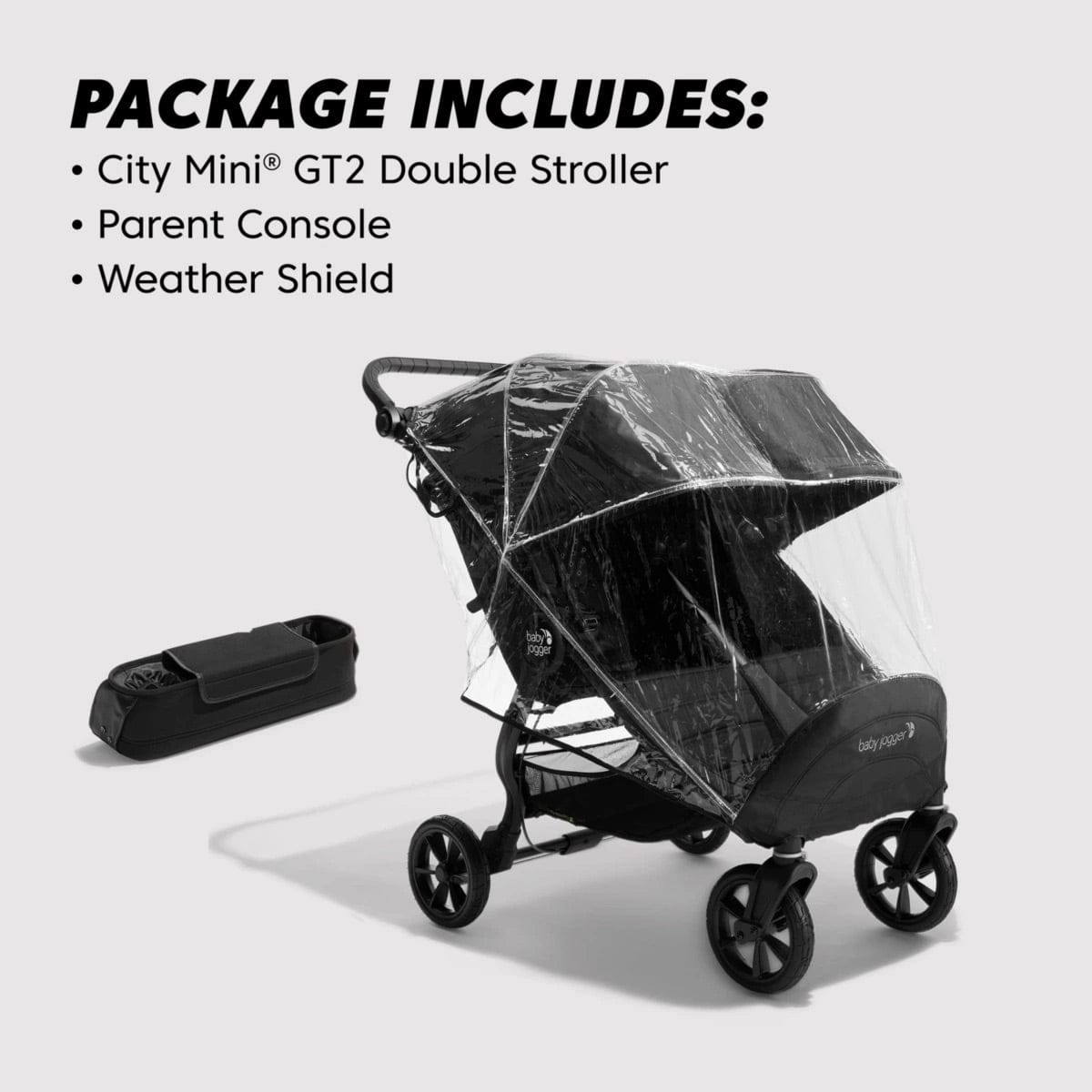 Baby Jogger City Mini GT2 Side by Side Double Stroller, All-Terrain Package - Jet - 2175471