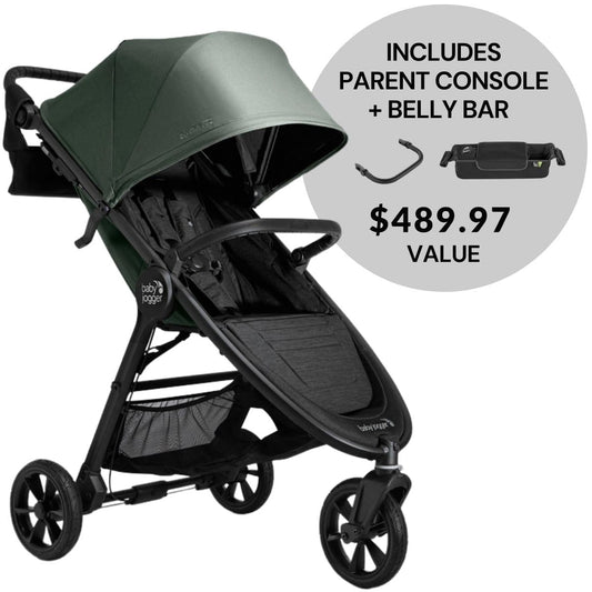 Baby Jogger City Mini GT2 Single Stroller + Parent Console + Belly Bar  -  Briar Green - 2156807