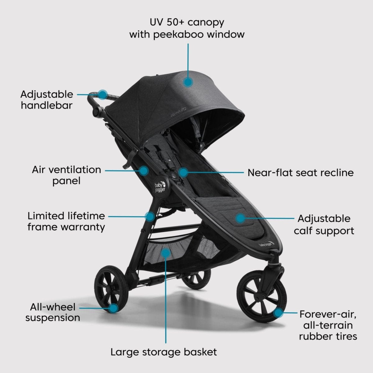Baby Jogger City Mini GT2 Travel System - Opulent Black - 2154112