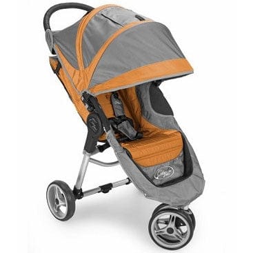 Baby Jogger City Mini Single 8" Stroller in Gray/Orange