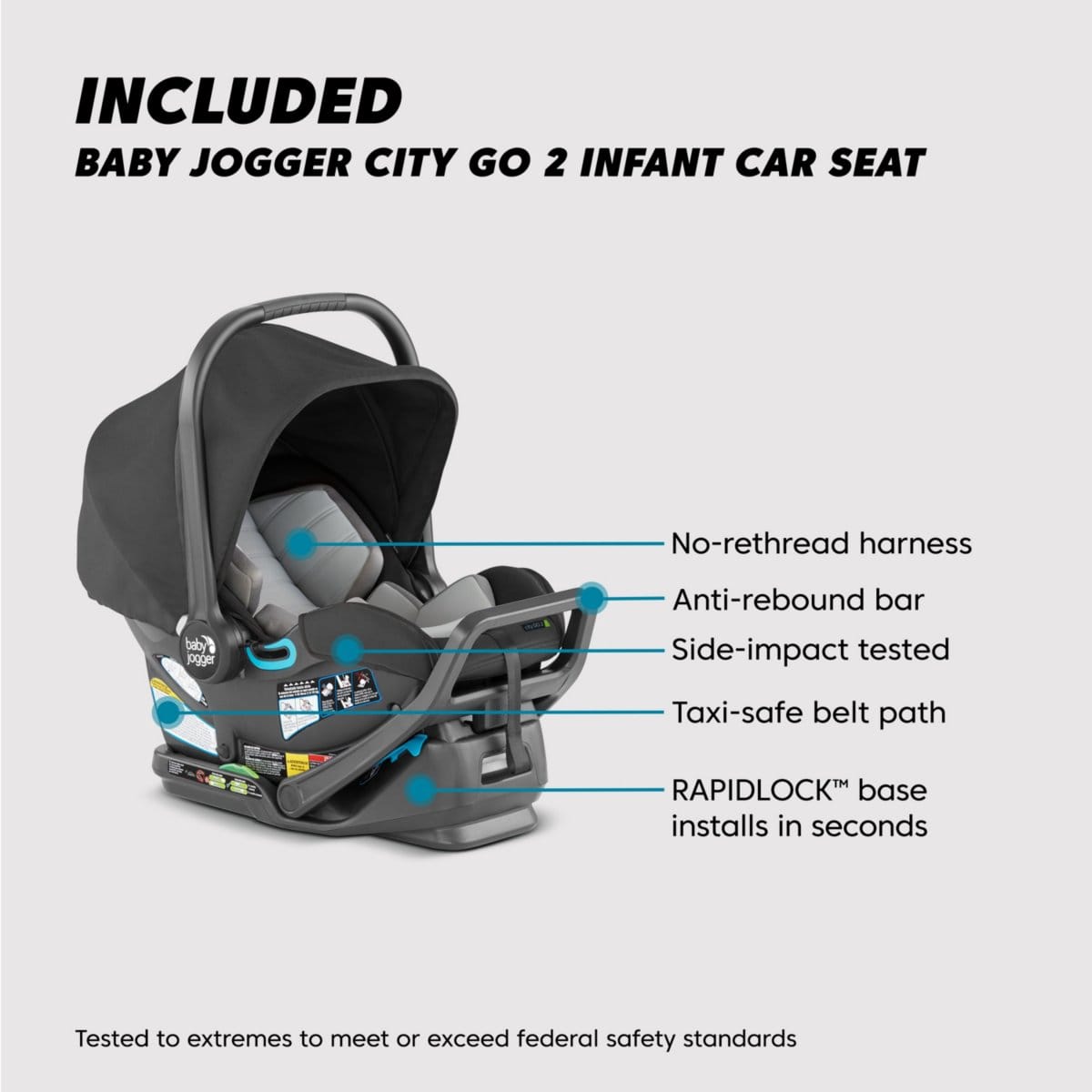 Baby Jogger City Select 2 + City GO Travel System - Radiant Slate - 2151913