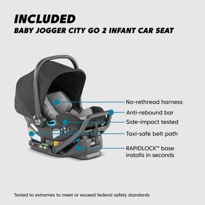 Baby Jogger City Select 2 + City GO Travel System - Radiant Slate - 2151913