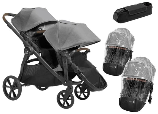 Baby Jogger City Select 2 Double Stroller, Sibling Essentials Package - Harbor Grey - 2175472