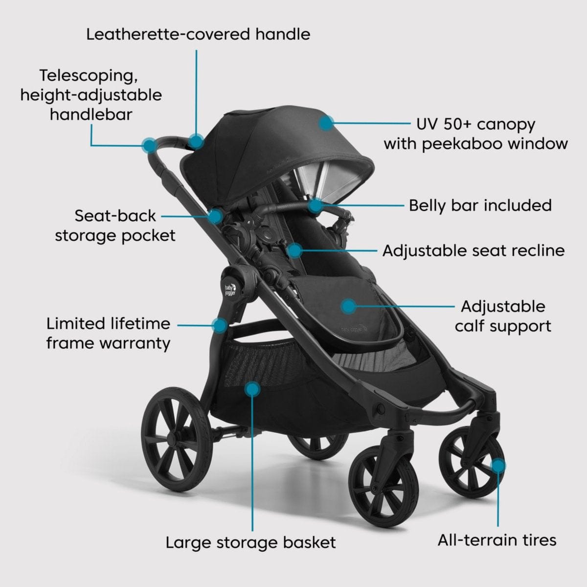Baby Jogger City Select 2 Eco Stroller Lunar Black