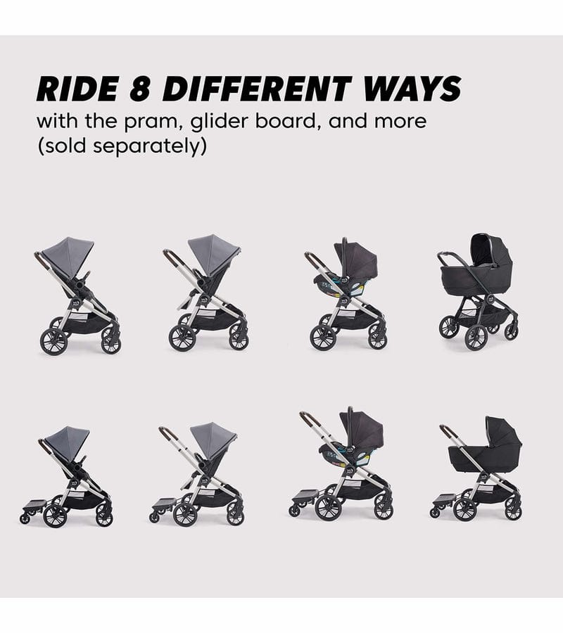 Baby Jogger City Sights Stroller + Pram Bundle - Dark Slate / Rich Black - 2170573-2170771
