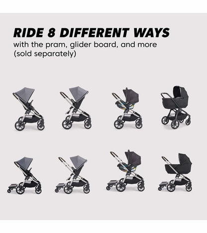 Baby Jogger City Sights Stroller + Pram Bundle - Dark Slate / Rich Black - 2170573-2170771