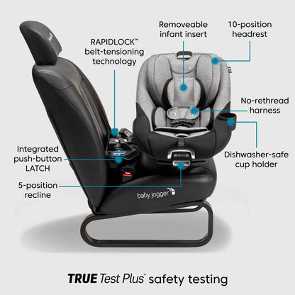 Baby Jogger City Turn Rotating Convertible Car Seat - Onyx Black - 2223224