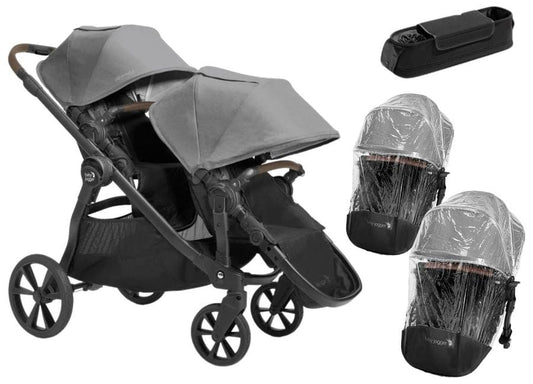 Baby Jogger OPEN BOX City Select 2 Double Stroller, Sibling Essentials Package - Harbor Grey - 2175472-OB