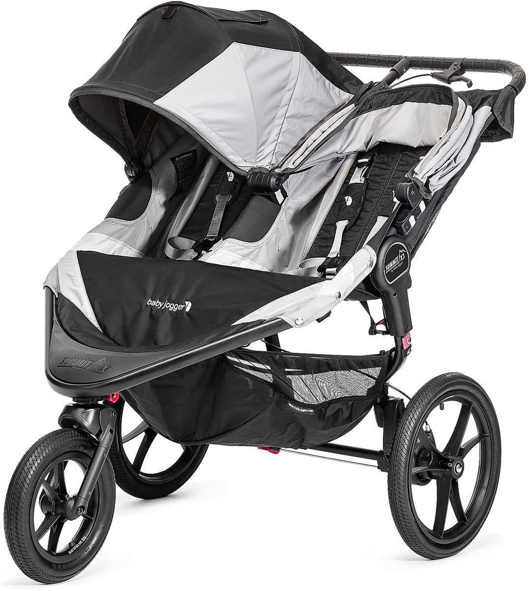 Baby Jogger Summit X3 Double Jogging Stroller - Black / Gray - 1959592
