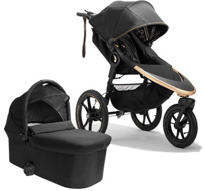 Baby Jogger Summit X3 Jogging Stroller + Deluxe Pram Bundle - City Royalty / Lunar Black - 2180866-2149948