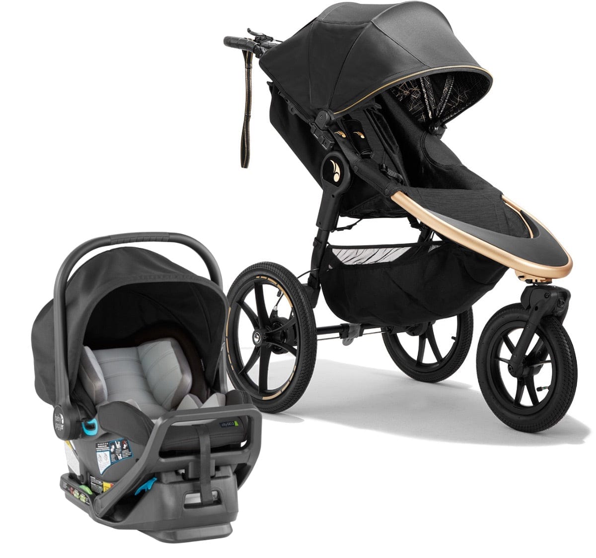 Baby Jogger Summit X3 Jogging Stroller + City GO 2 Travel System Bundle - City Royalty / Slate - 2180866-2082708-1971511