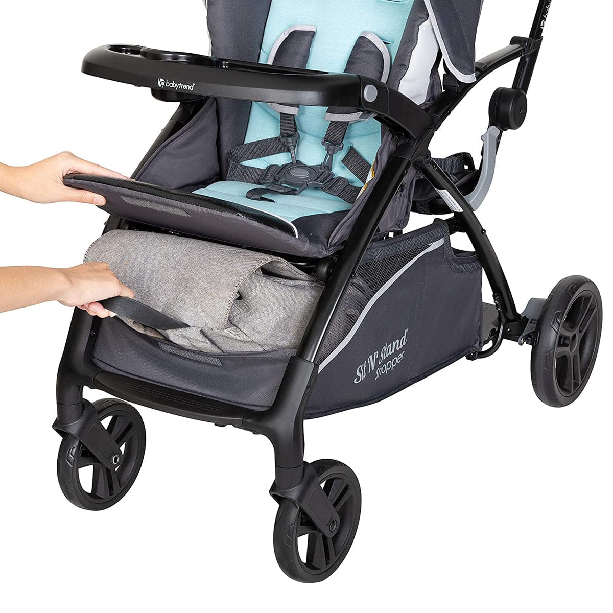 Baby Trend Sit N Stand 5-in-1 Shopper Double Stroller - Blue Mist - SS27D27A