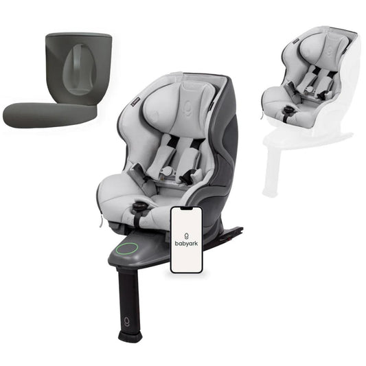 Babyark Smart Convertible Car Seat + Exta Cover + Cup Holder Foodie Bundle - Charcoal Grey / Glacier Ice - FOODIE-G011011010-05-03