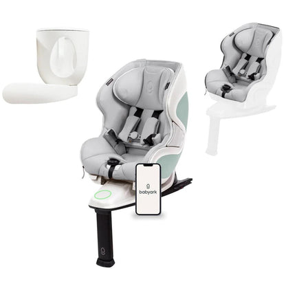 Babyark Smart Convertible Car Seat + Exta Cover + Cup Holder Foodie Bundle - Eggshell White / Glacier Ice - FOODIE-G011011010-06-03