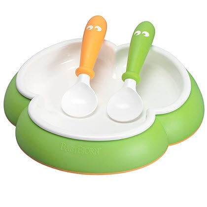 BabyBjörn Plate and Spoon in Green - 071062US