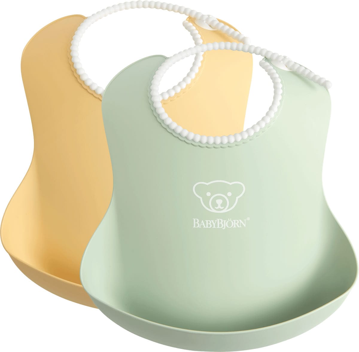 BabyBjorn Baby Bib, 2-pack - Powder Yellow/ Powder Green - 046342US