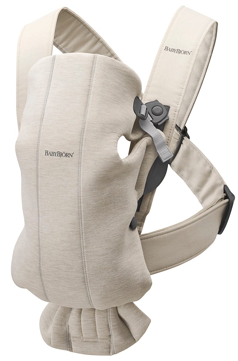 BabyBjörn Baby Carrier Mini 3D Jersey, Light Beige - 021087US
