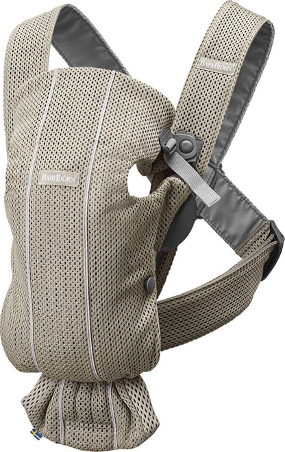 BabyBjörn Baby Carrier Mini 3D Mesh, Beige Gray - 021002US