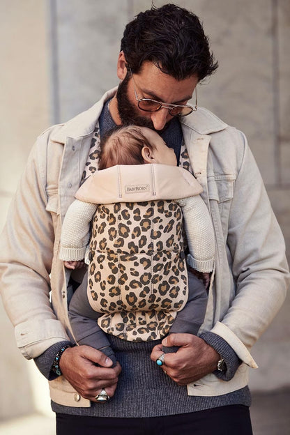 BabyBjörn Baby Carrier Mini Woven, Beige Leopard - 021075US