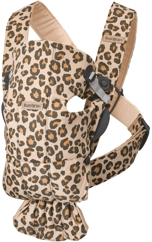 BabyBjörn Baby Carrier Mini Woven, Beige Leopard - 021075US