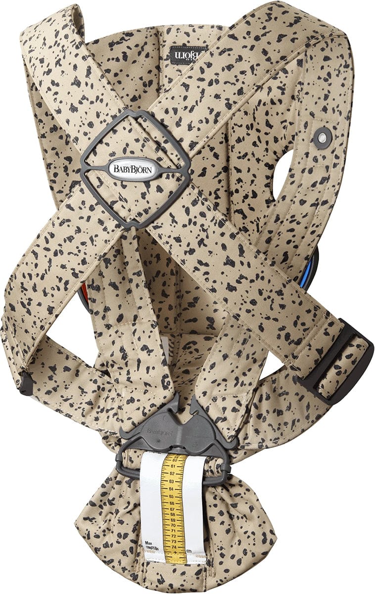 BabyBjorn Baby Carrier Mini, Woven - Dark Gray / Beige Print - 021038US