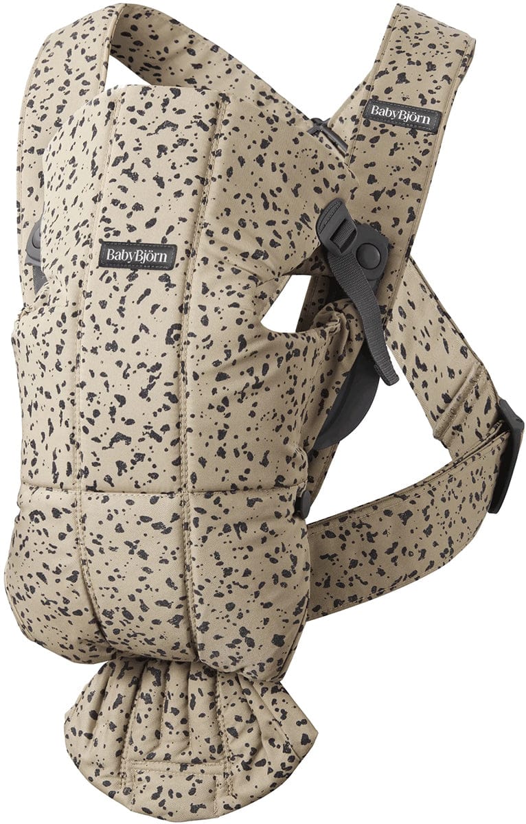 BabyBjorn Baby Carrier Mini, Woven - Dark Gray / Beige Print - 021038US