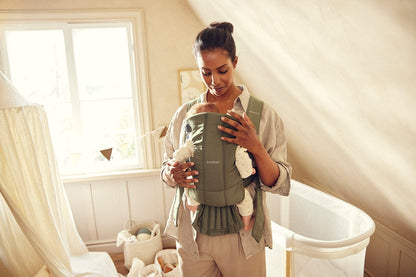 BabyBjörn Baby Carrier Mini, Woven - Dark Green - 021040US