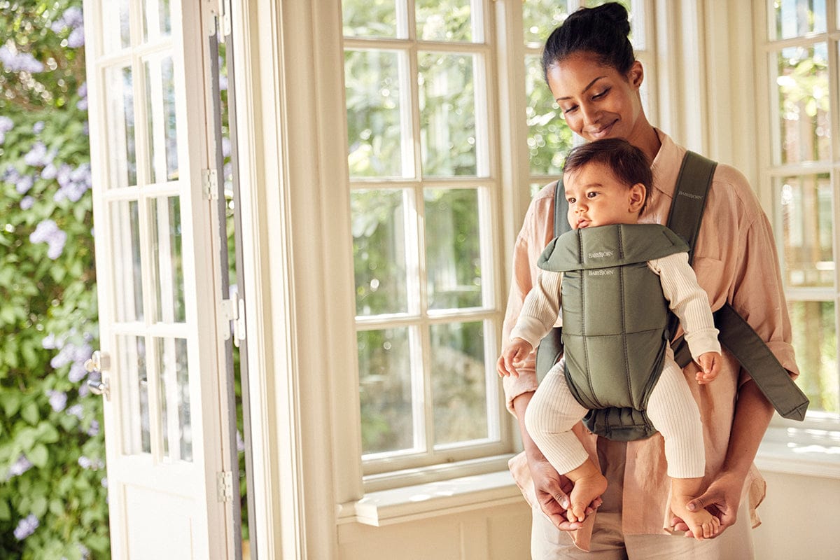 BabyBjörn Baby Carrier Mini, Woven - Dark Green – Albee Baby