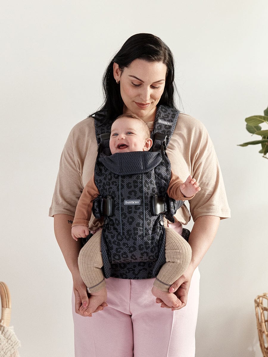 BabyBjörn Baby Carrier One Air 3D Mesh, Anthracite Leopard - 098078US
