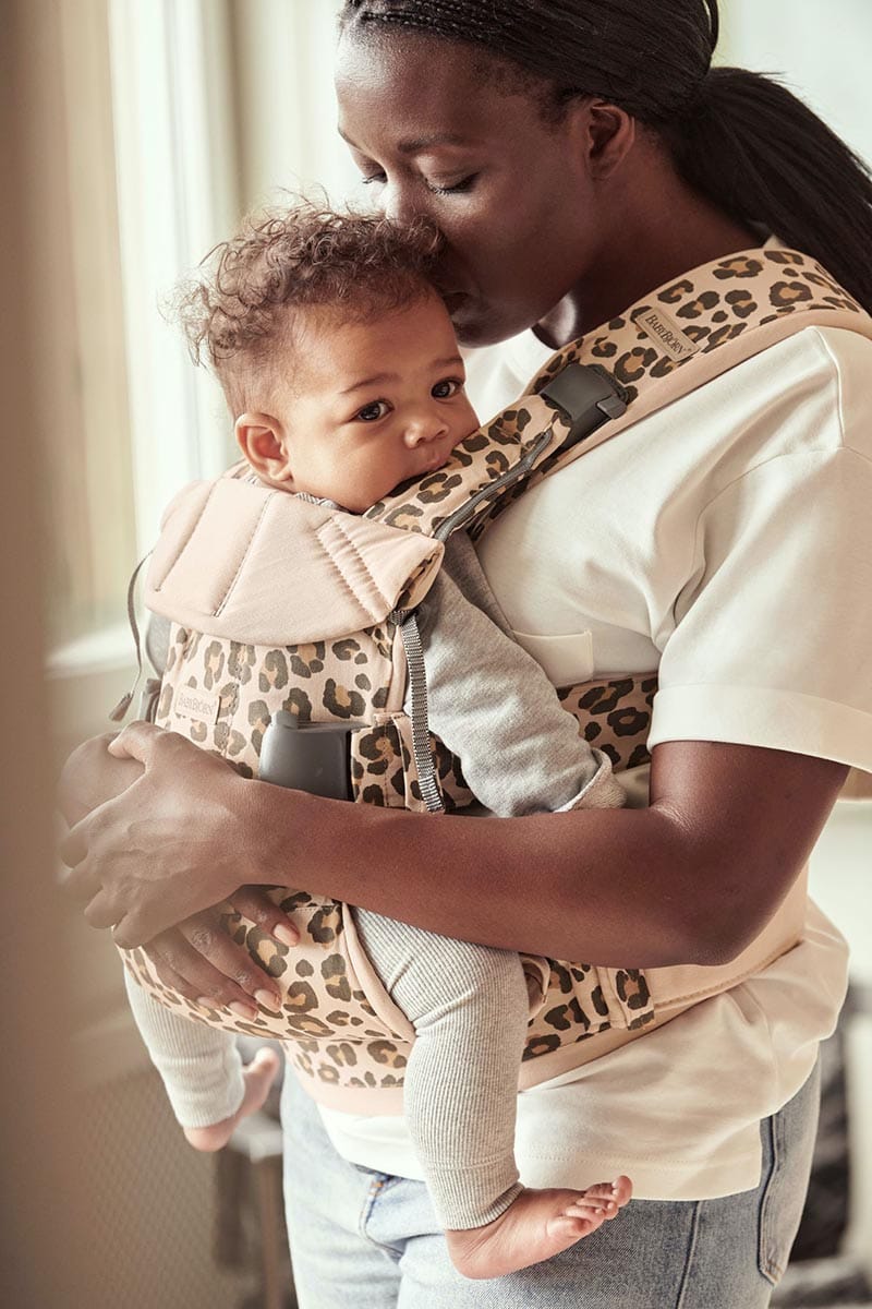 BabyBjörn Baby Carrier One Cotton, Beige Leopard - 098075US