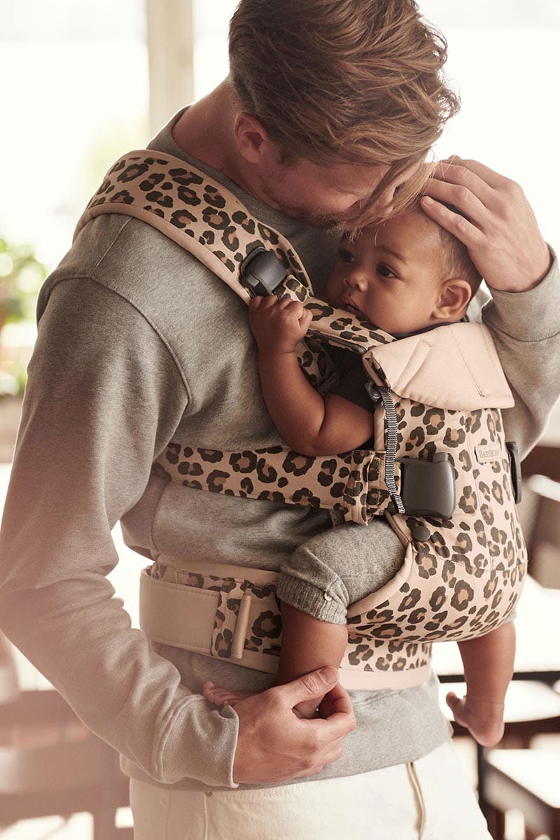 BabyBjörn Baby Carrier One Cotton, Beige Leopard - 098075US