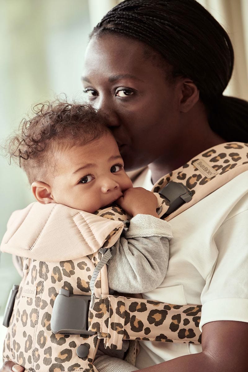 BabyBjörn Baby Carrier One Cotton, Beige Leopard - 098075US