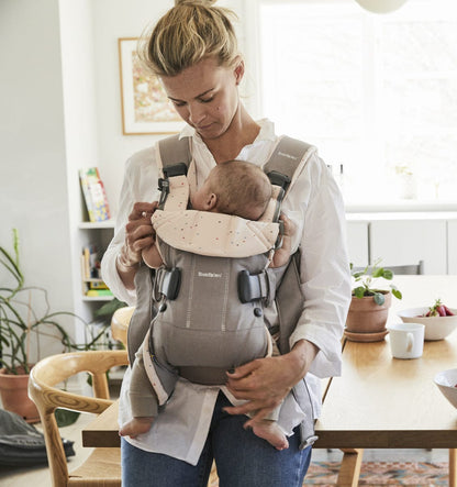 BabyBjorn Baby Carrier One - Grey/Pink Sprinkles - 098077US