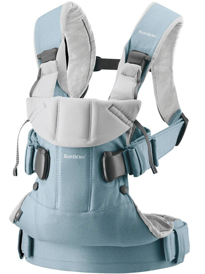 BabyBjorn Baby Carrier One - Light Blue/Light Grey, Cotton Mix - 098046US