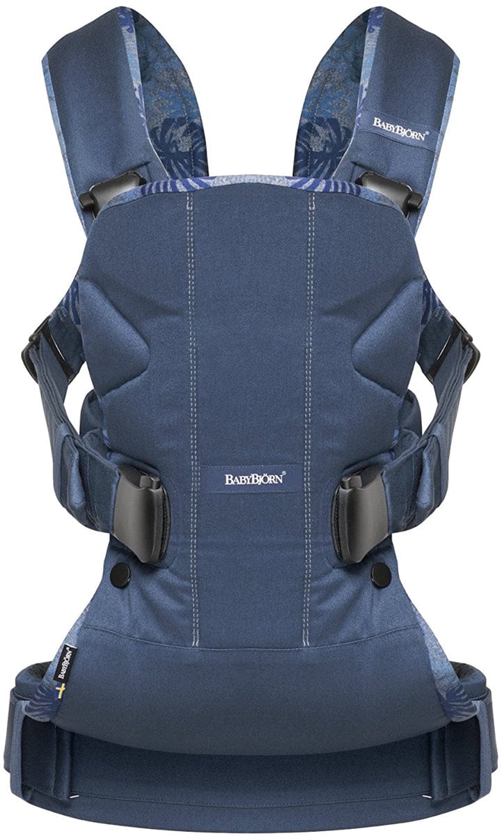 BabyBjorn Baby Carrier One - Midnight Blue/Leaf Print - 093052US