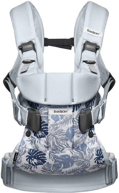 BabyBjorn Baby Carrier One - Pale Blue/Leaf Print - 093054US