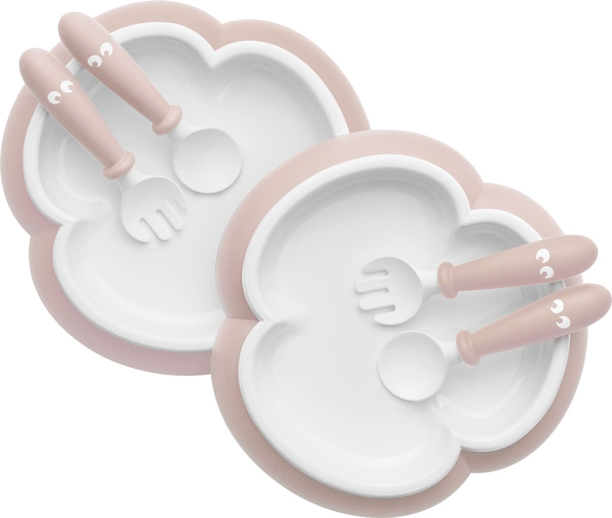 BabyBjorn Baby Plate, Spoon and Fork, 2 sets - Powder Pink
