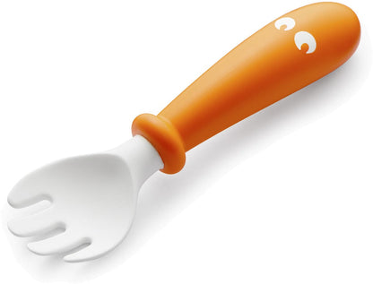 BabyBjorn Baby Plate, Spoon & Fork - Orange/Turquoise