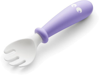 BabyBjorn Baby Plate, Spoon & Fork - Pink/Purple