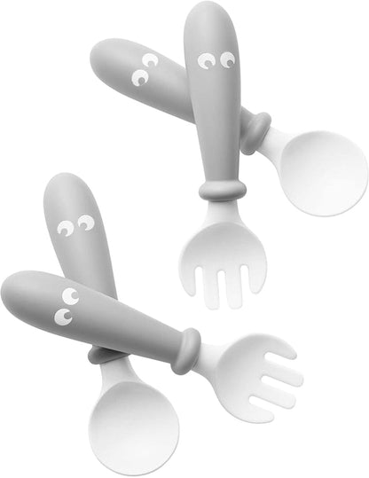 BabyBjorn Baby Spoon and Fork, 4 pcs - gray - 073025US