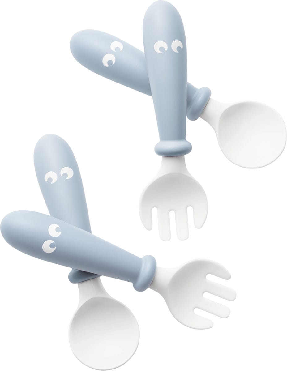 BabyBjorn Baby Spoon and Fork, 4 pcs - Powder Blue - 073067US